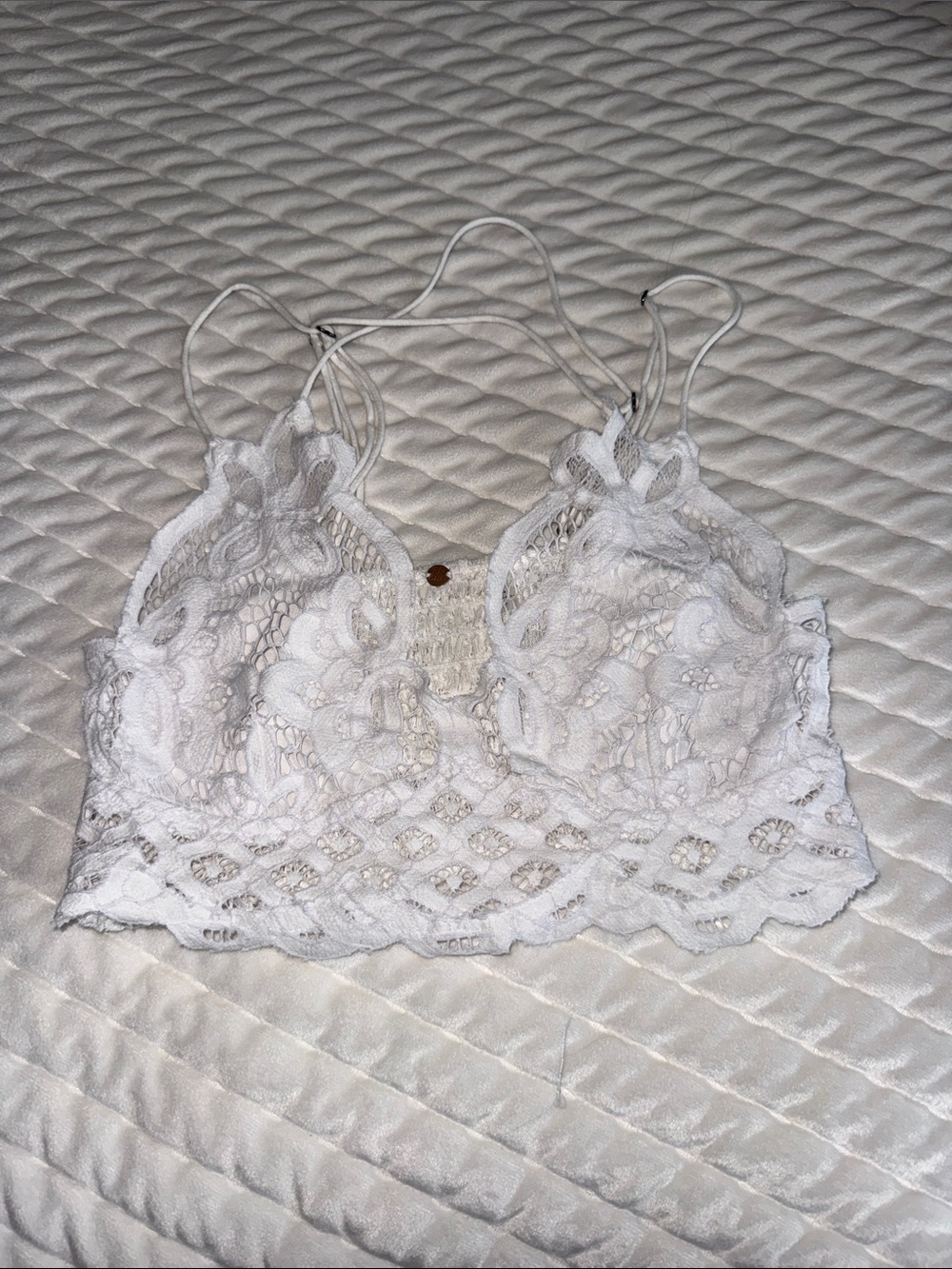 Free People White Floral Lace Bralette